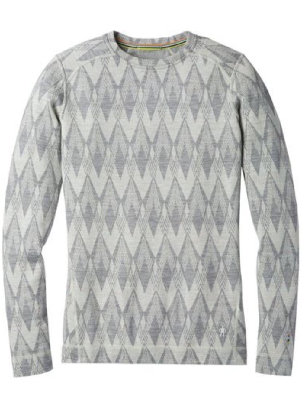 Smartwool Women's Merino 250 Baselayer Grey Chevron Pattern Crew Size Medium